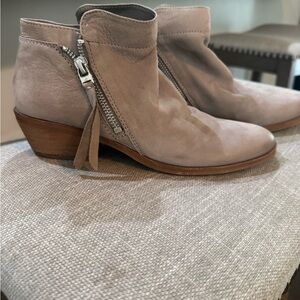 Sam Edelman Taupe Ankle Booties with Zipper Detail
